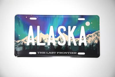 Northern Lights Alaska License Plate