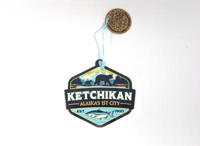 Stamped Metal Ornament - Ketchikan Badge